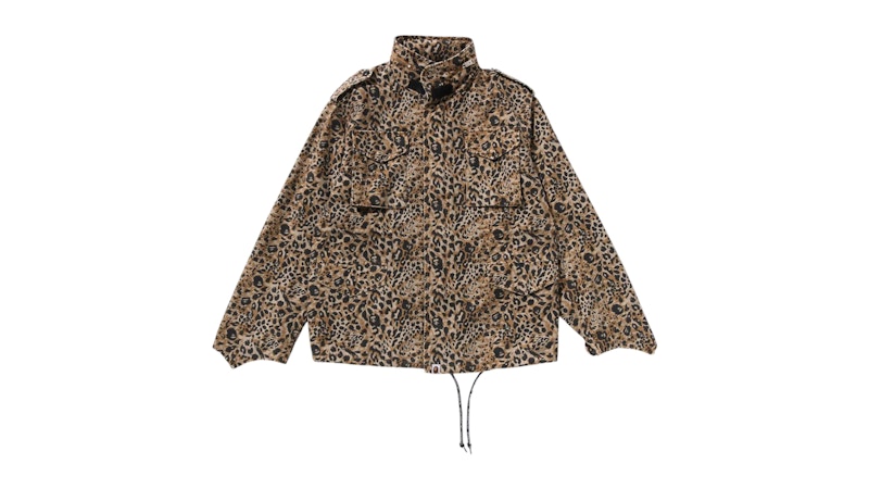 BAPE Wild Leopard Pattern M-65 Jacket Beige