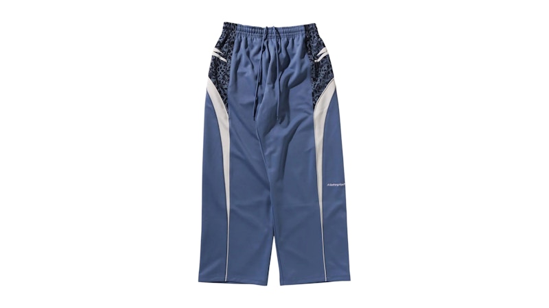 Pre-owned Bape Men's Wild Leopard Pattern Oversized Fit Track Pants In Navy Blue