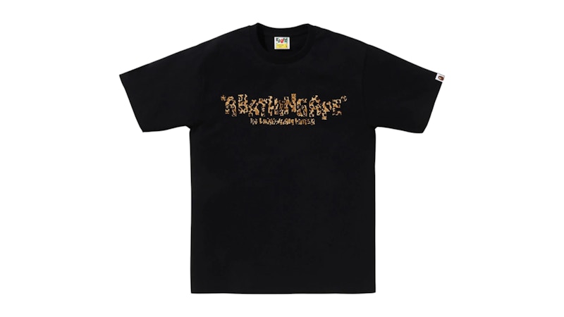 BAPE Wild Leopard Pattern Primitive Logo Tee (FW25) Black