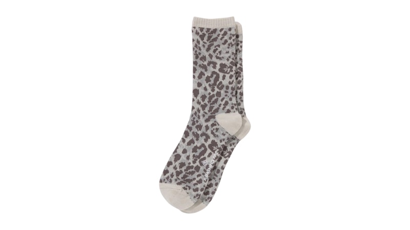 Pre-owned Bape Men's  Wild Leopard Pattern Socks In Gray