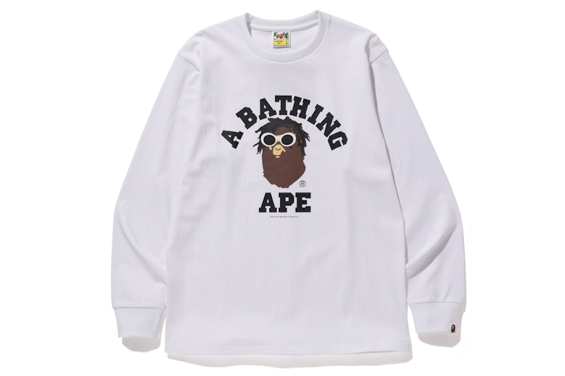 BAPE Wiz Khalifa Shark College L/S Tee White メンズ - FW19 - JP