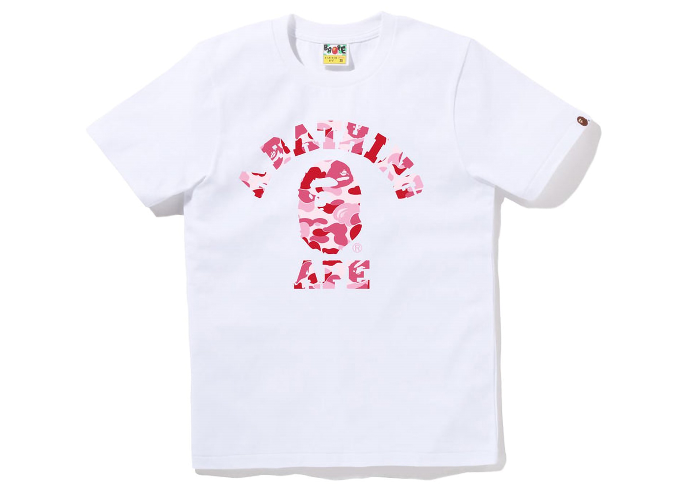 BAPE Women's ABC Camo College Tee White Pink - SS22 - US