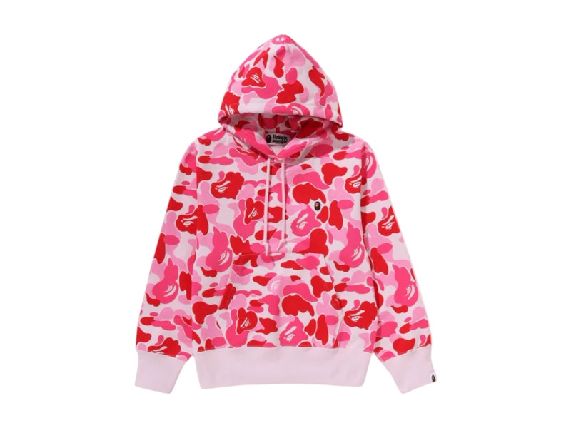 Pre-owned Bape Women's Abc Camo One Point Pullover Hoodie In Pink