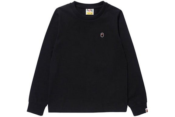BAPE femme Ape Head One Point L/S Tee Noir