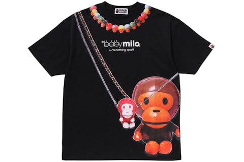 BAPE Women's Baby Milo Fake Print Oversized Tee Black SS25 US