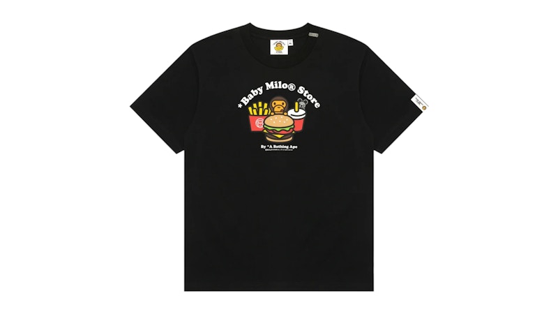 Pre-owned Bape Women's Baby Milo Fast Food Tee Shirt In Black
