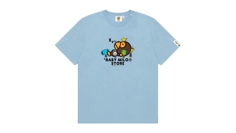 Pre-owned Bape Women's Baby Milo Graphic Print Iii Tee Shirt (ss25) In Light Blue