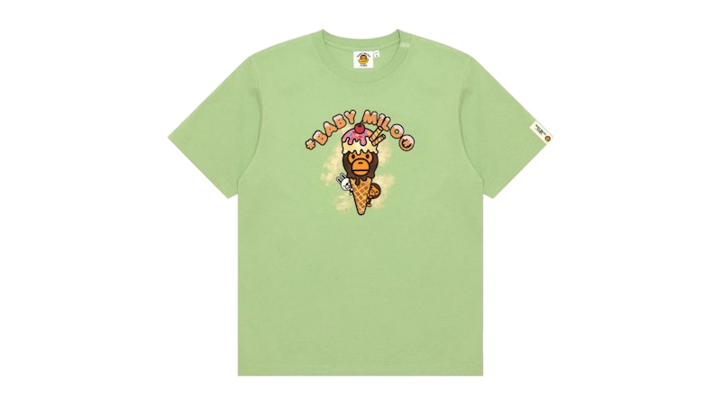 Pre-owned Bape Women's Baby Milo Ice Cream Tee Shirt In Light Green