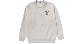 BAPE Women's College L/S Polo Shirt Gray