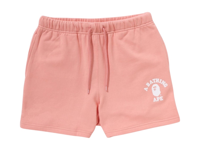 BAPE Women's College Sweat Shorts Pink - SS25 - JP