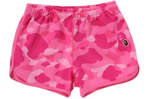 BAPE Women's Color Camo Sweat Shorts Pink SS25 US