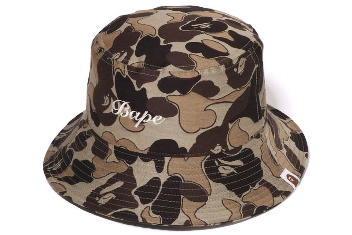 Pre-owned Bape Womens Cookie Camo 2 Bucket Hat Brown