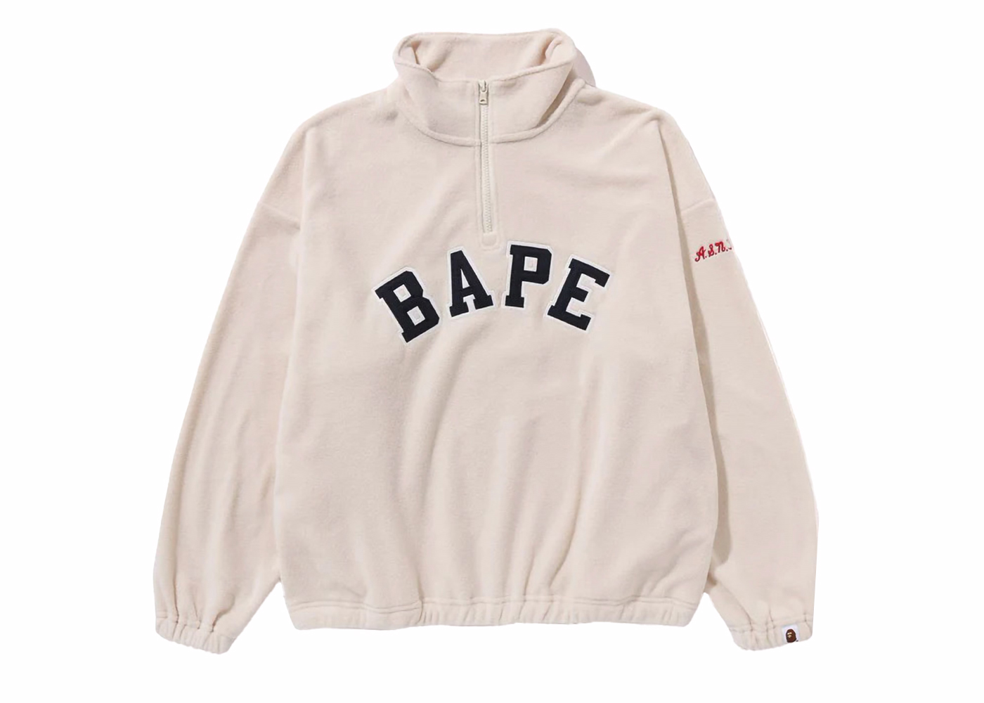 BAPE Women's Fleece Half Zip Ivory - FW23 - US