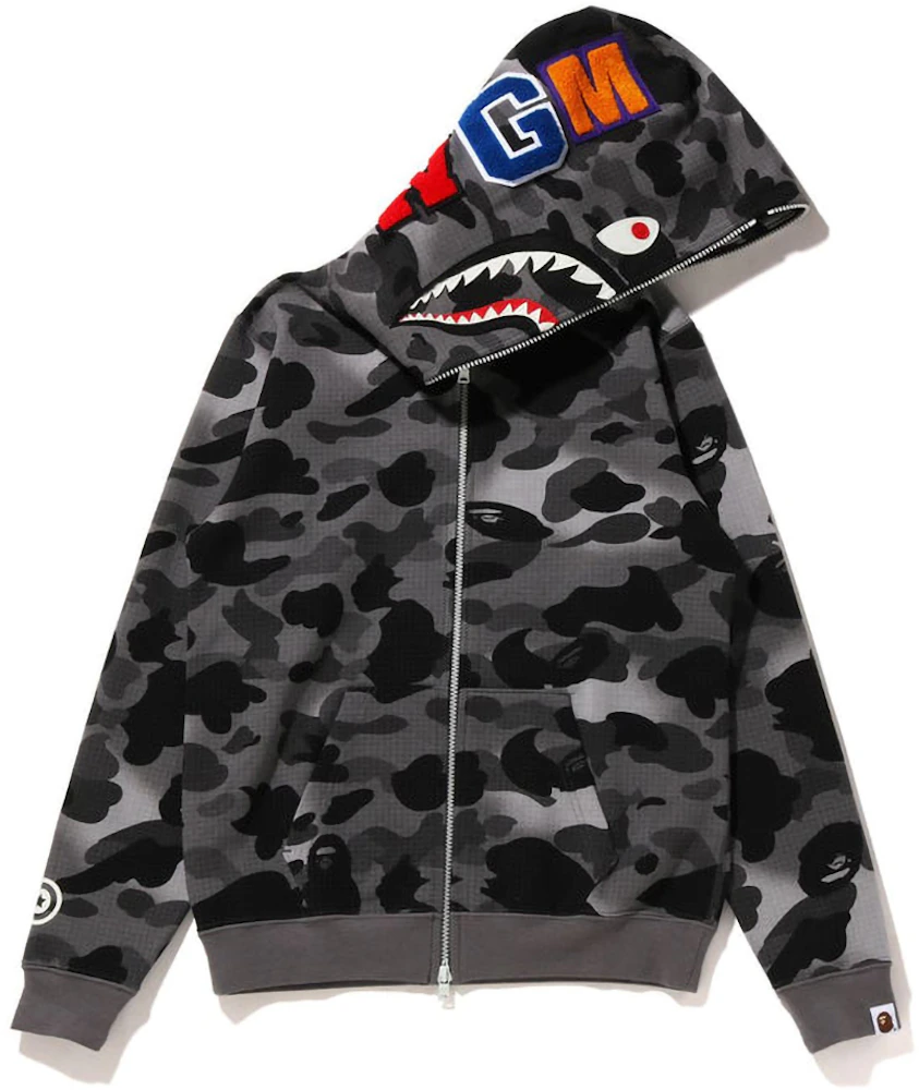  YQWEL Ape Hoodie Shark Camo Print Unisex Bathing Ape Full  Zipper Camo Shark Jacket Shirt for Men Women (as1, alpha, s, regular,  regular, A Luminous Black, Small) : Clothing, Shoes 