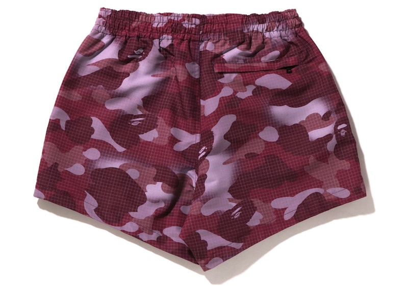 Bape red hotsell camo shorts