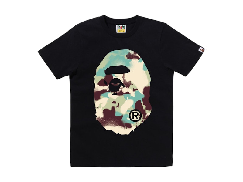 BAPE Women's Map Camo Big Ape Head Tee Black/Multicolor