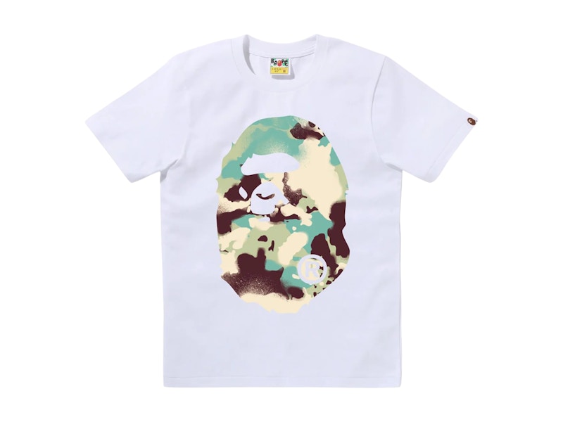 BAPE Women's Map Camo Big Ape Head Tee White/Multi - FW24 - US