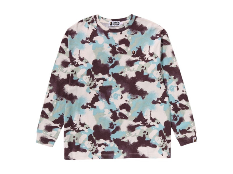 BAPE Damen Map Tarnfarbe L/S Tee Multicolor