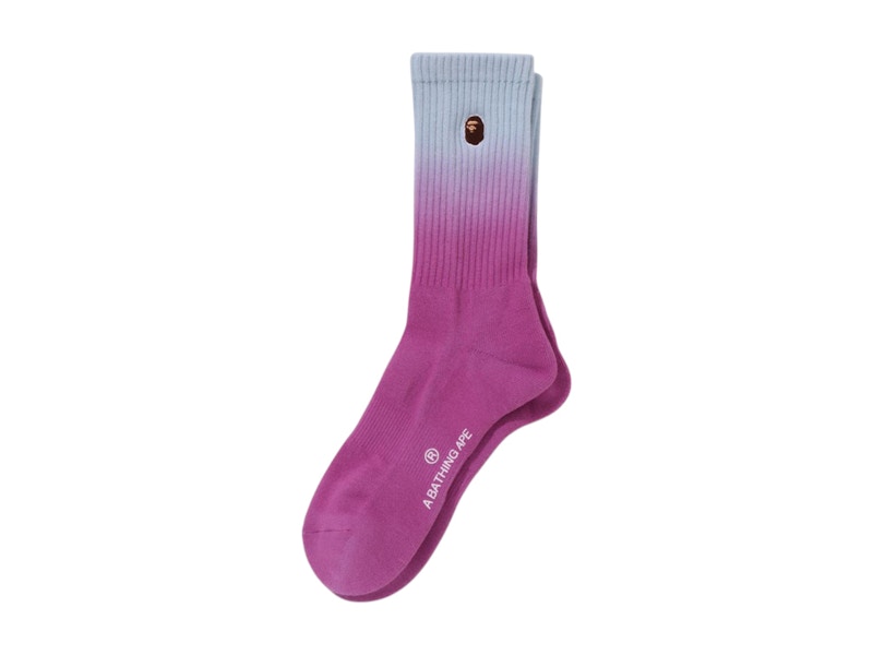 Pre-owned Bape Women's One Point Gradation Socks In Blue