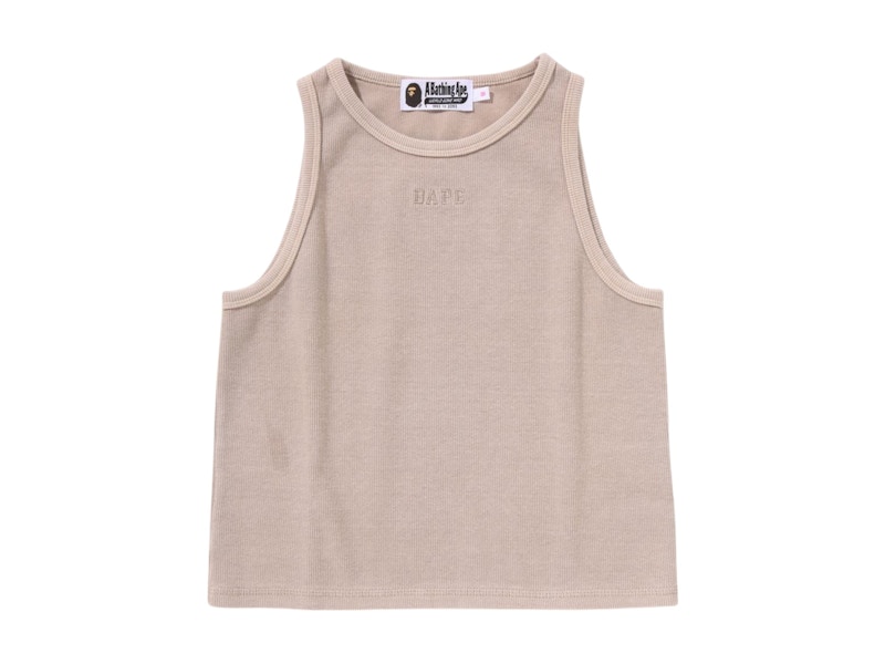 Pre-owned Bape Women's Pigment Dyed Rib Tank Top In Grey In Gray