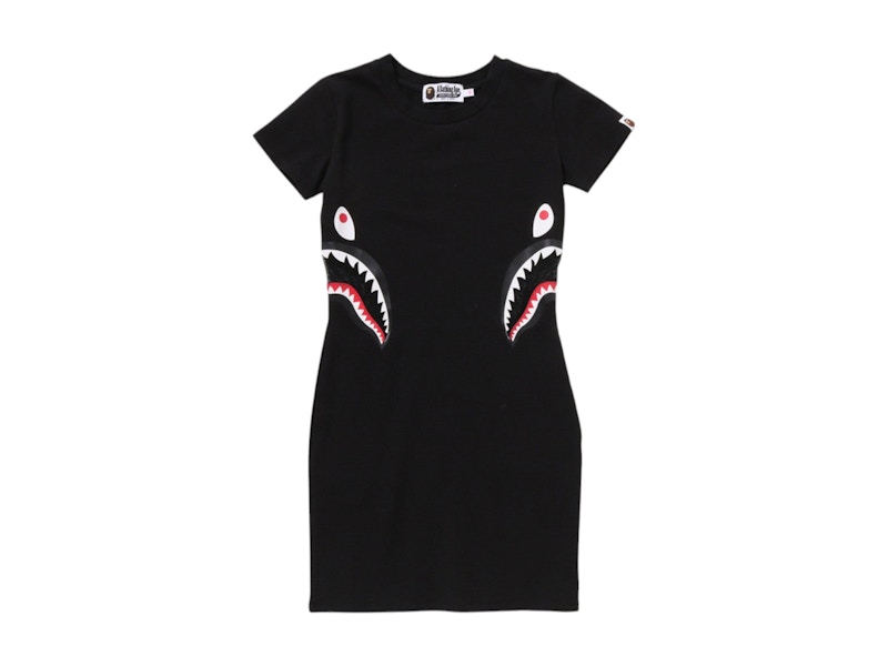 Pre-owned Bape Women's Shark Jersey Dress In Black
