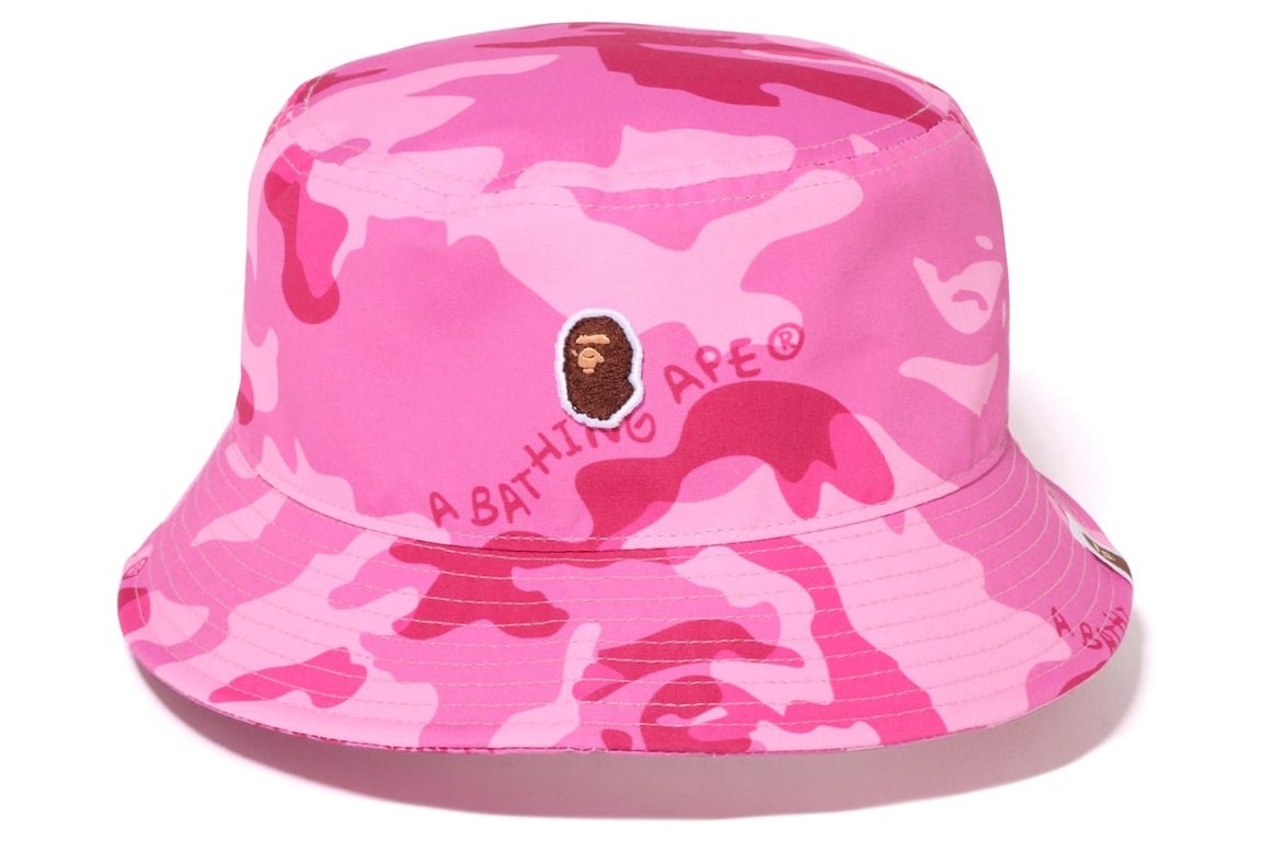 Pre-owned Bape Women's Woodland Camo Bucket Hat Pink