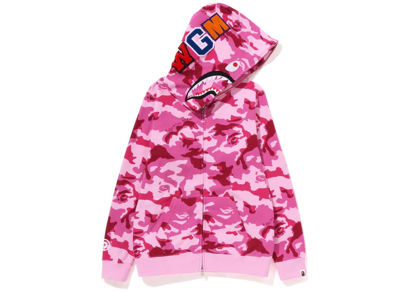 Hoodie Pink Bape Sneakers BAPE ABC Camo Shark Full Zip Hoodie