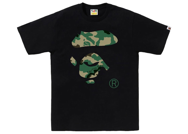 BAPE Woodland Camo Ape Face Tee Black Men's - SS23 - US