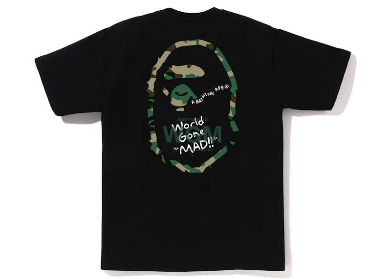 BAPE Woodland Camo WGM Ape Head Tee Black Men's - SS23 - US
