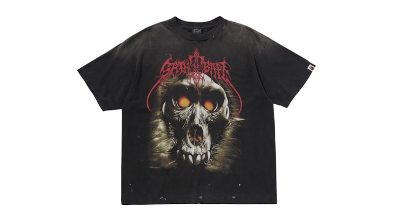 BAPE X Saint Mxxxxxx Saint Bape Tee Black Men's - FW25 - US