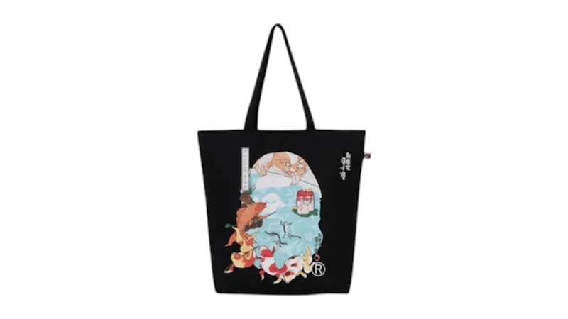 Pre-owned Bape X Ukiyoe Tote Bag In Sax In Sand