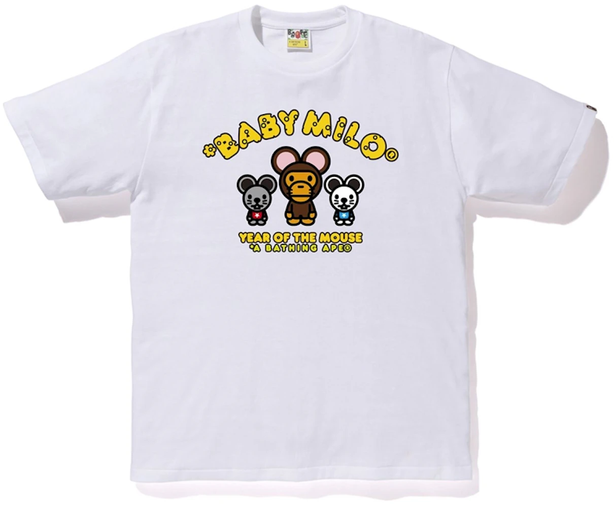 BAPE Year of The Mouse Baby Milo Tee White Men's - SS20 - GB
