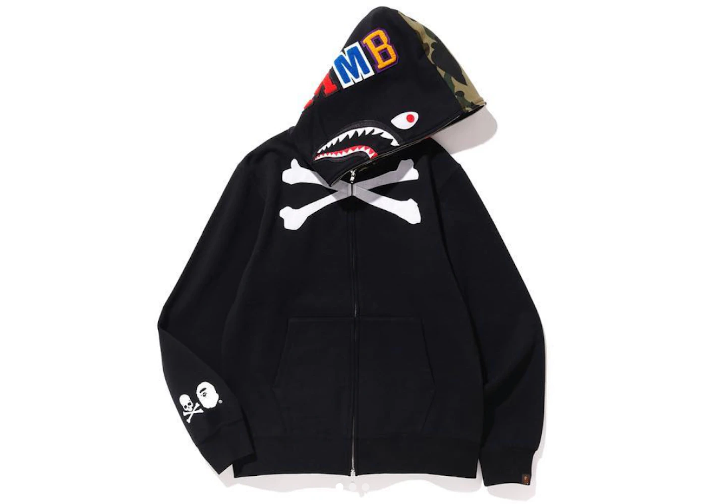 BAPE vs Mastermind Crossbone Shark Hoodie Black Men s US