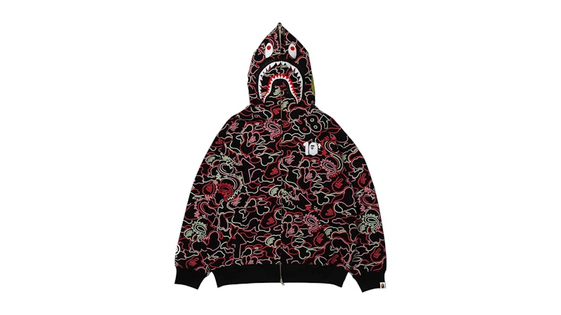 BAPE 88RISING GLOW IN THE DARK シャークパーカー BAPE® X 88RISING GLOW IN THE DARK CAMO SHARK FULL ZIP HOODIE