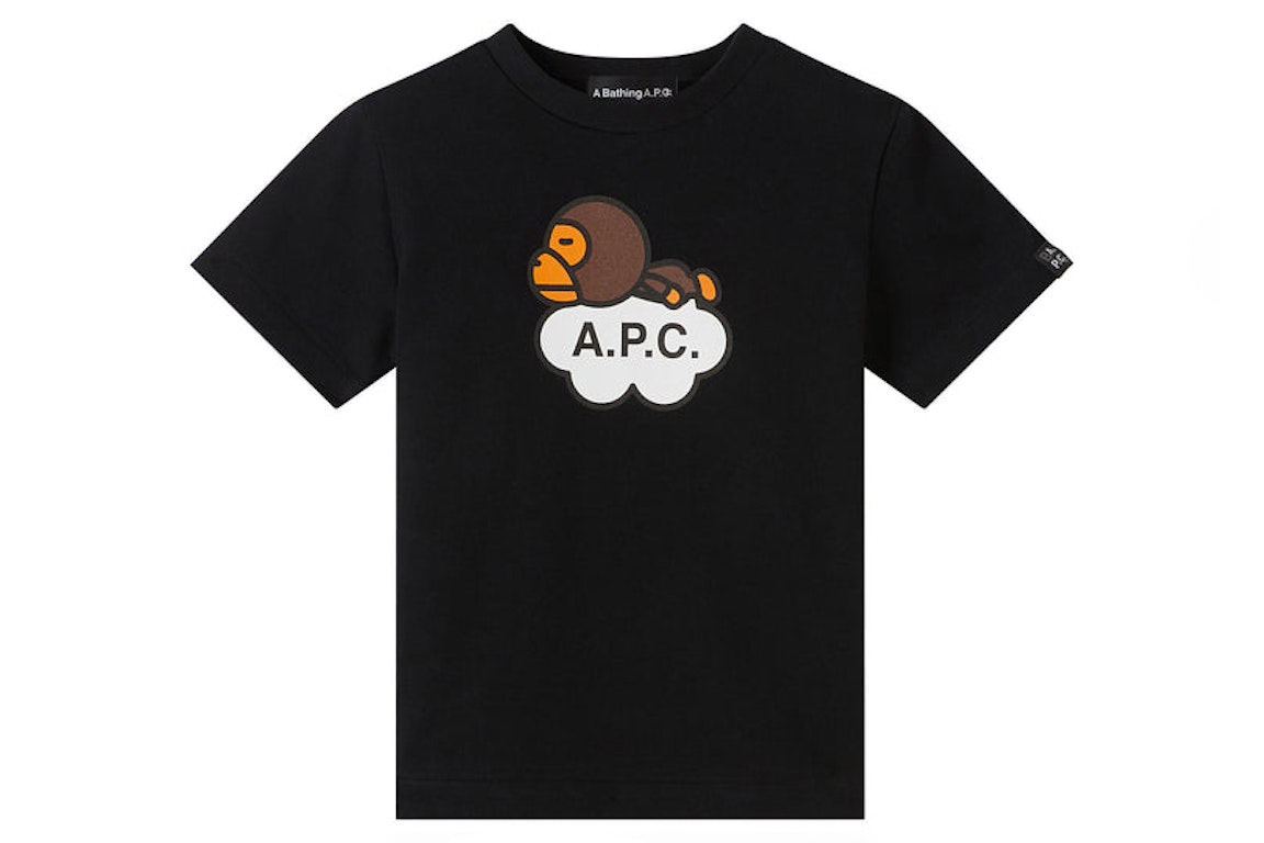 Pre-owned Bape X A.p.c Kids Milo Cloud T-shirt Black
