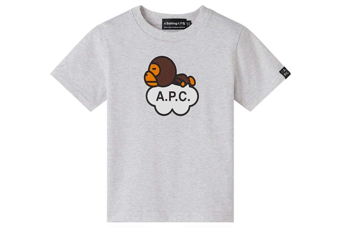Pre-owned Bape X A.p.c Kids Milo Cloud T-shirt Gray