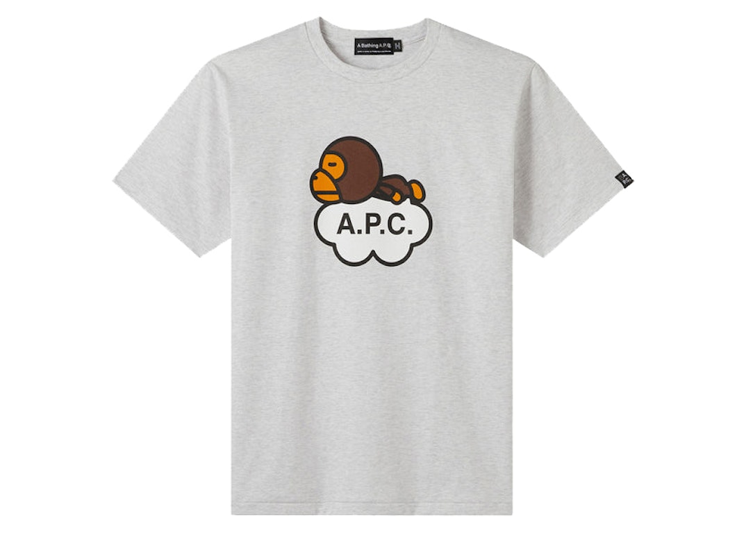 Pre-owned Bape X A.p.c Milo Cloud T-shirt Gray