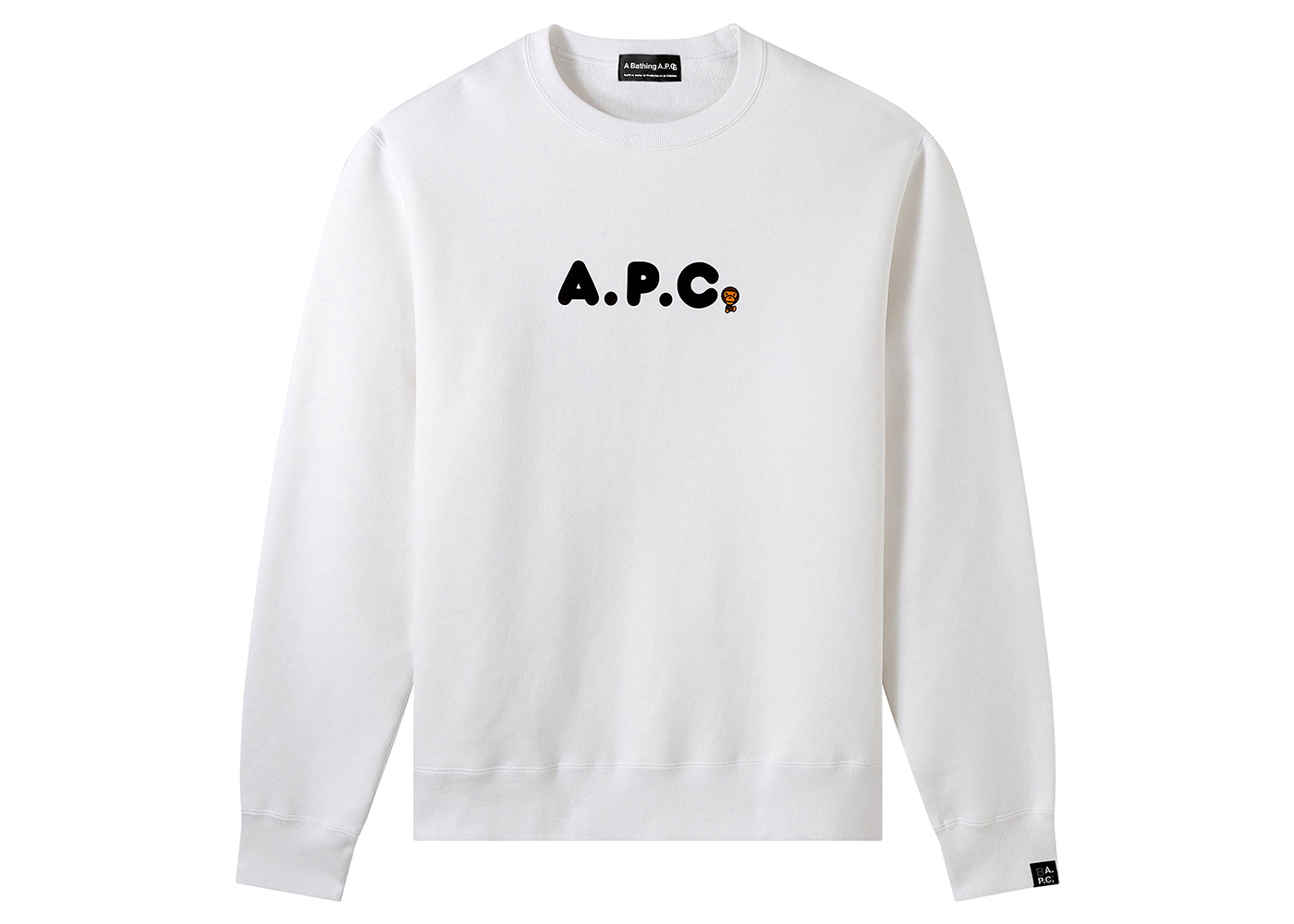 BAPE x A.P.C. Women's Milo on APC Wide Crewneck White - FW22 - JP