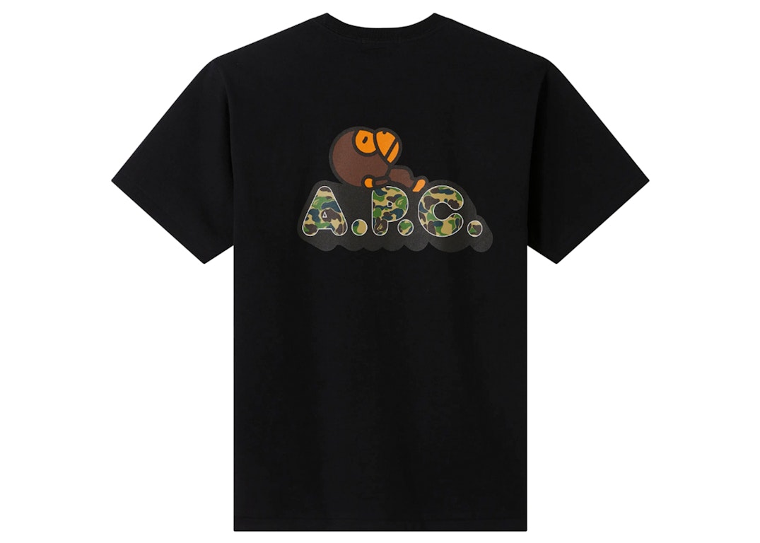 Pre-owned Bape X A.p.c. Women's Milo On Apc Wide T-shirt Black