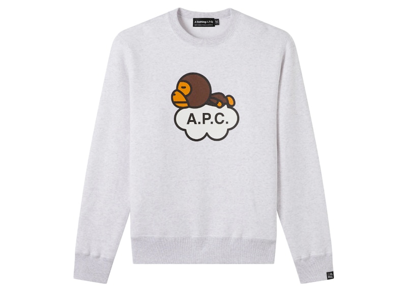 BAPE x A.P.C. Wome's Milo Wide Crewneck Grey - FW22 - US