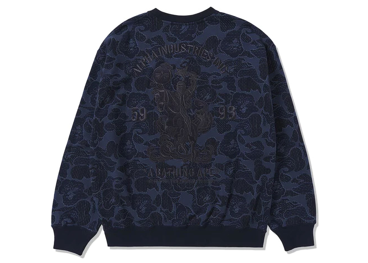 BAPE x Alpha Industries Crewneck Sweater Navy Men's - FW23 - US