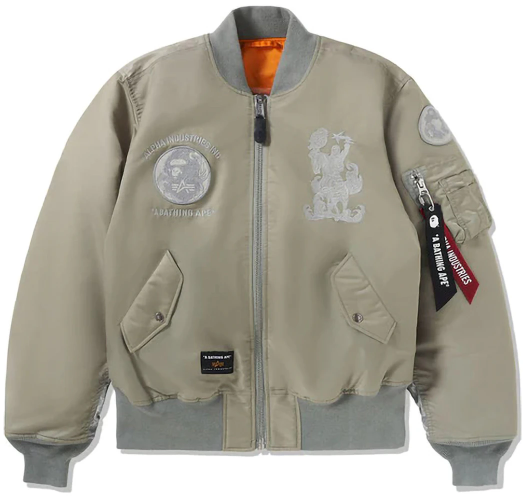 Jacket FW23 US - BAPE Men\'s MA-1 - Olivedrab Alpha Industries x