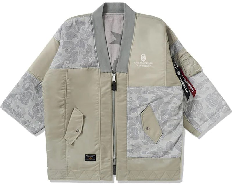 BAPE x Alpha Industries Reversible US Jacket Kimono Men\'s - Olivedrab FW23 