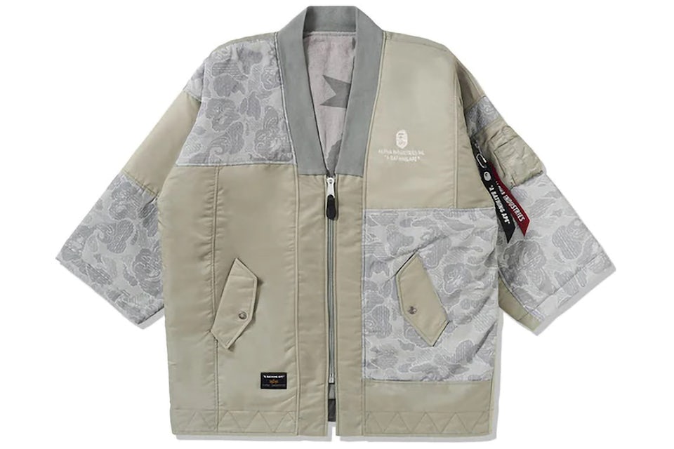 BAPE x Alpha Industries Reversible Kimono Jacket Olivedrab Men's - FW23 - US