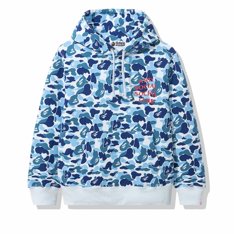 Bape blue camo online hoodie