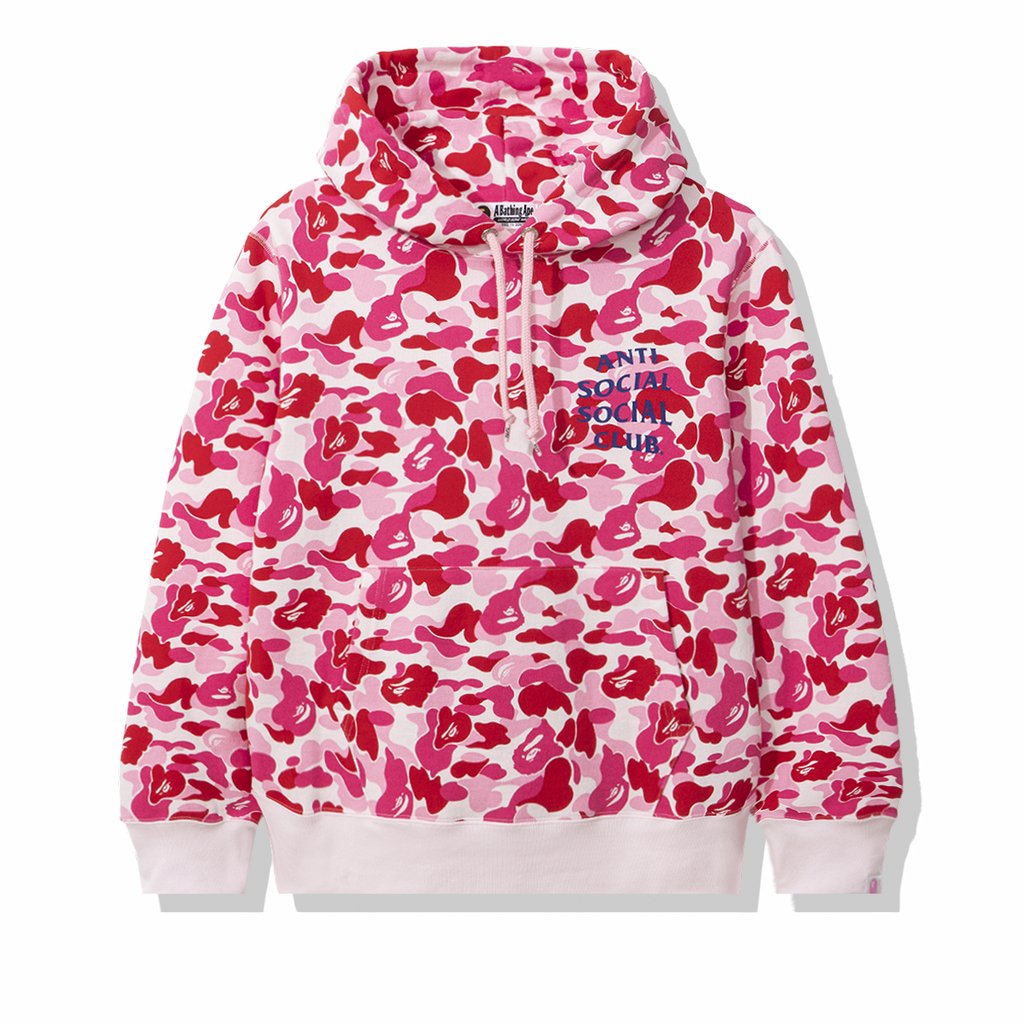 Anti social social club hoodie hot sale camo pink