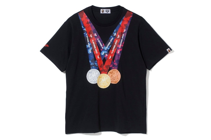 BAPE x Arena Medal Tee Black Men's - FW19 - US