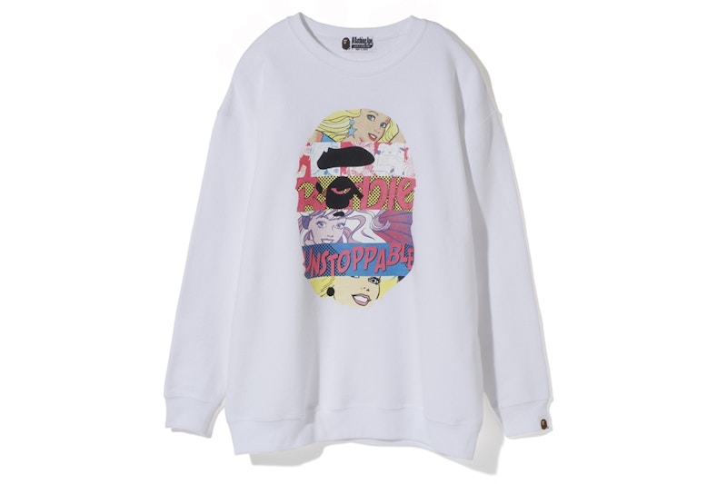 BAPE x Barbie Ape Head Oversized Crewneck White - SS19 - US