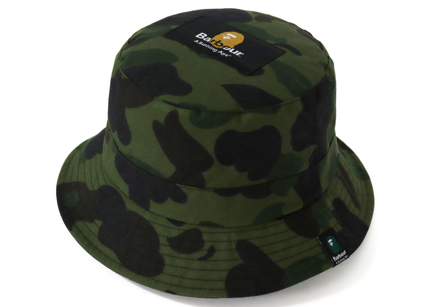 BAPE x Barbour Camo Bucket Hat Green