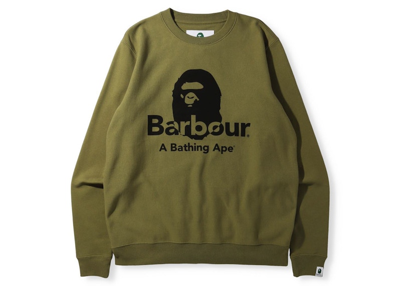 BAPE x Barbour Crewneck Green - FW21 Men's - US